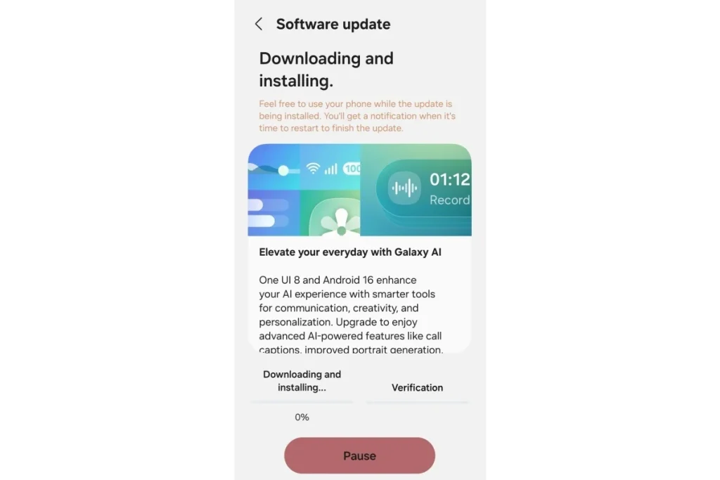 Galaxy S25 One Ui 8 update