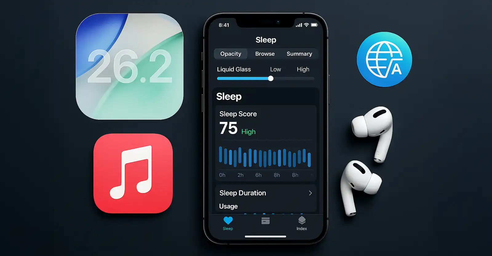iOS 26.2 traz novas funções para música, sono e AirPods