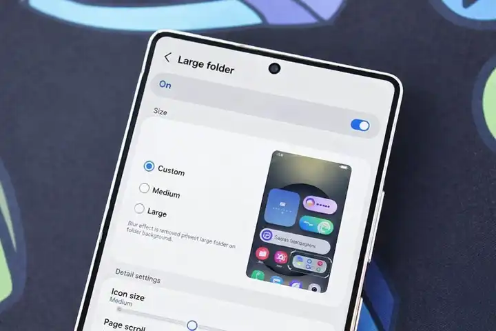 Samsung One UI 8.5 melhora a personalização de pastas grandes Samsung One UI 8.5 melhora a personalização de pastas grandes
