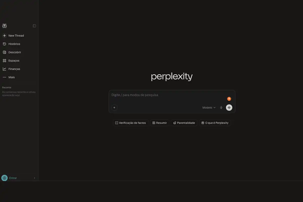 Perplexity AI interface