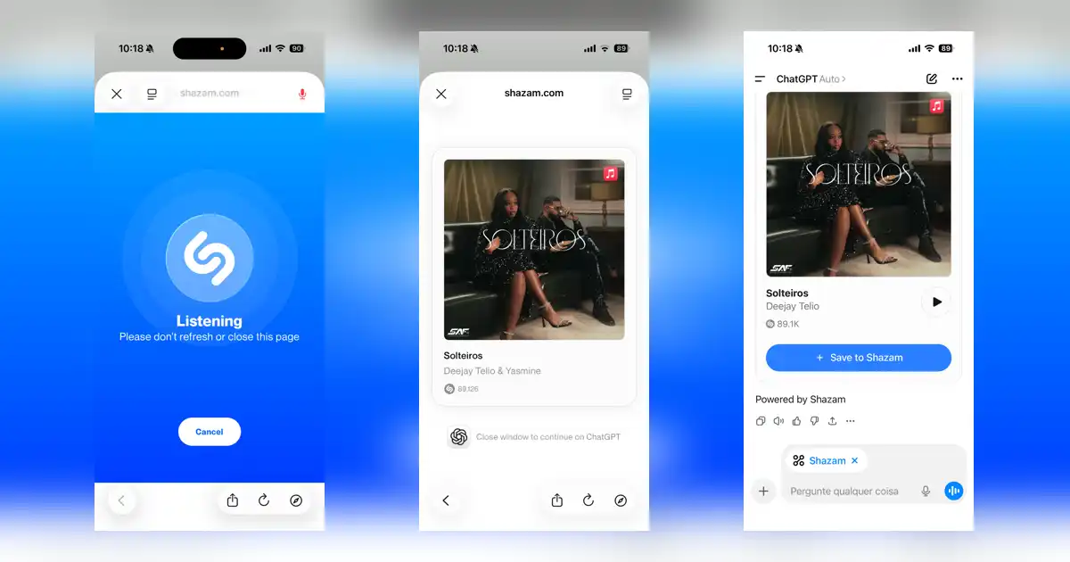 ChatGPT integra Shazam e passa a identificar músicas diretamente na conversa