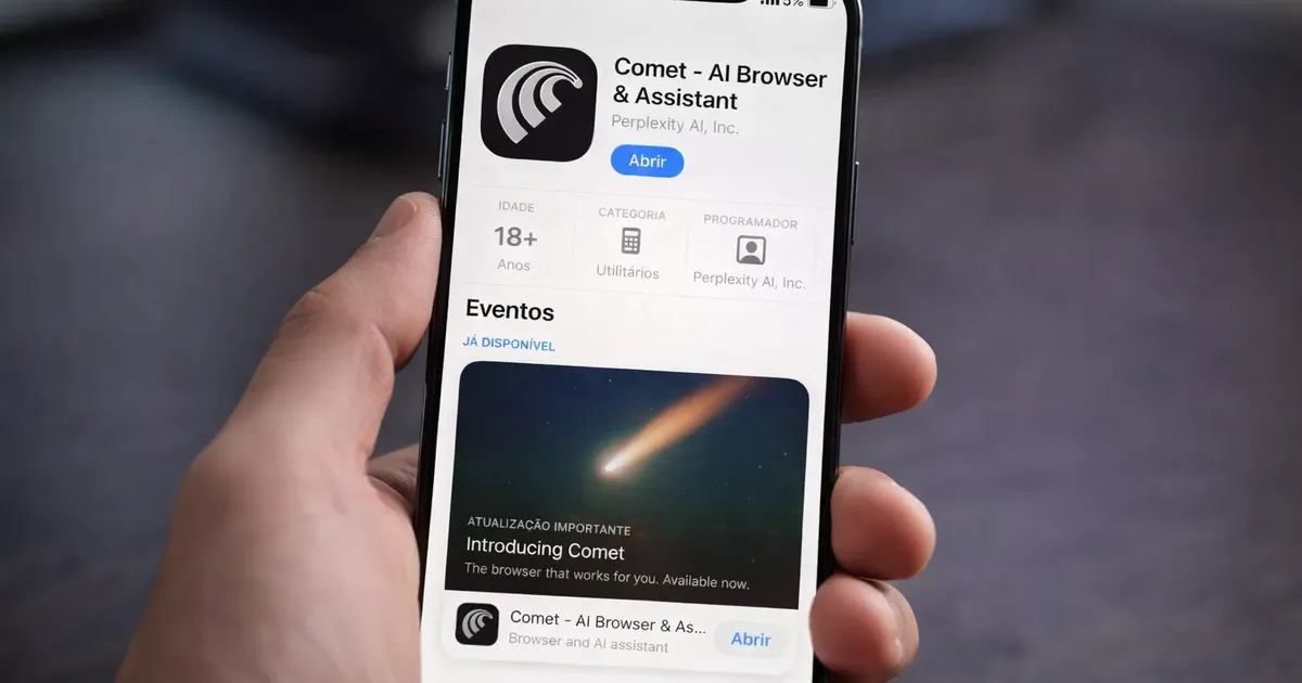 Perplexity Comet chega ao iPhone com navegação baseada em IA