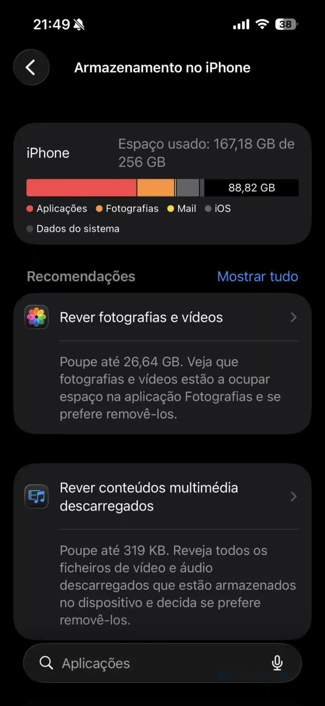 Como libertar espaço no iPhone passo a passo