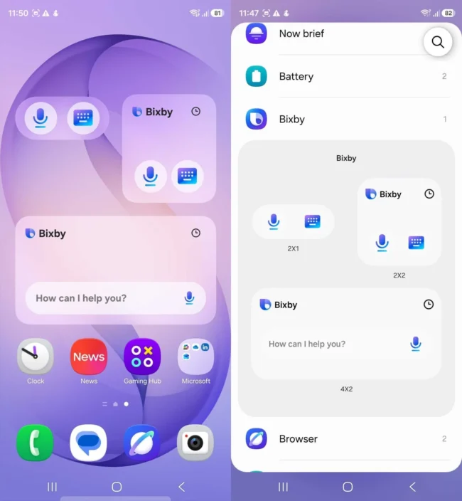 Bixby Widget One Ui 9