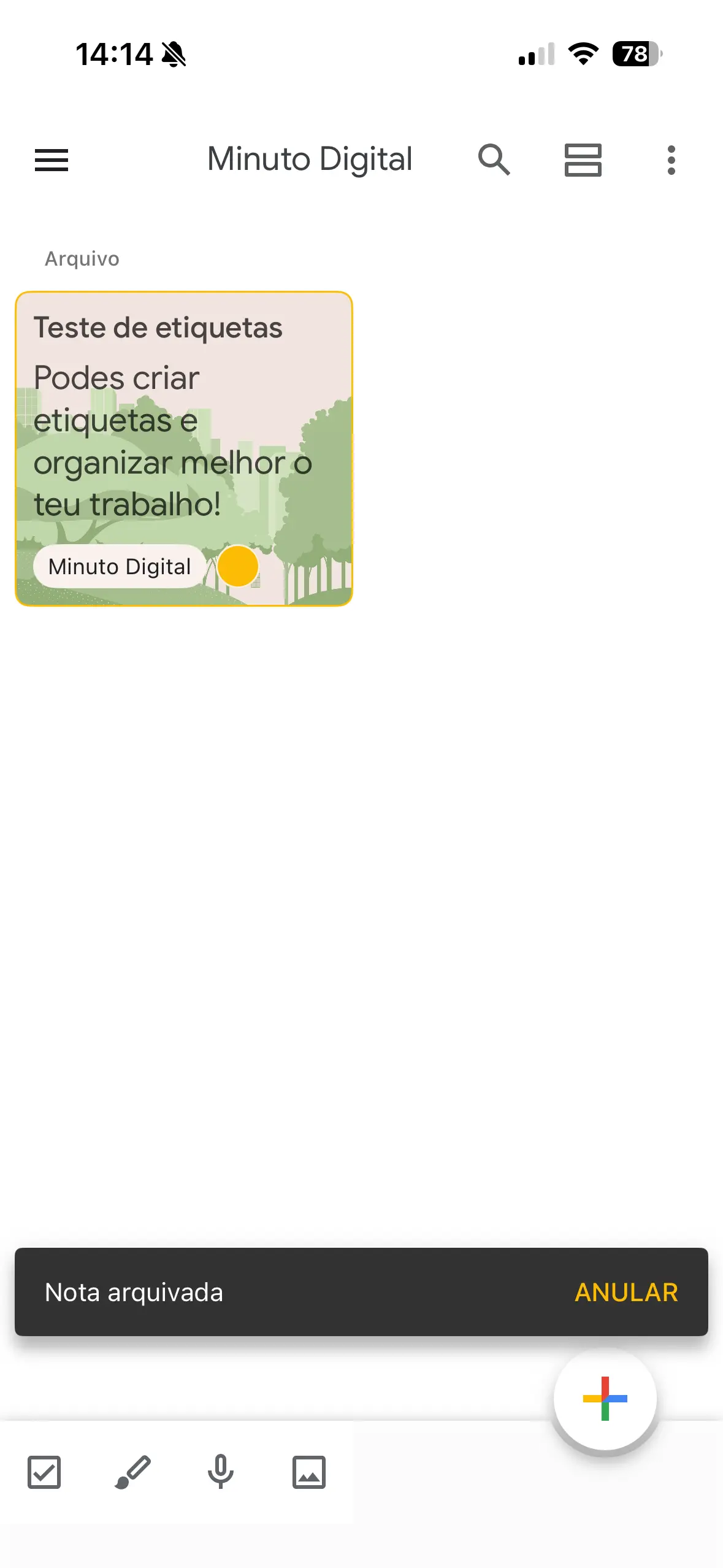 Google Keep arquivo 1