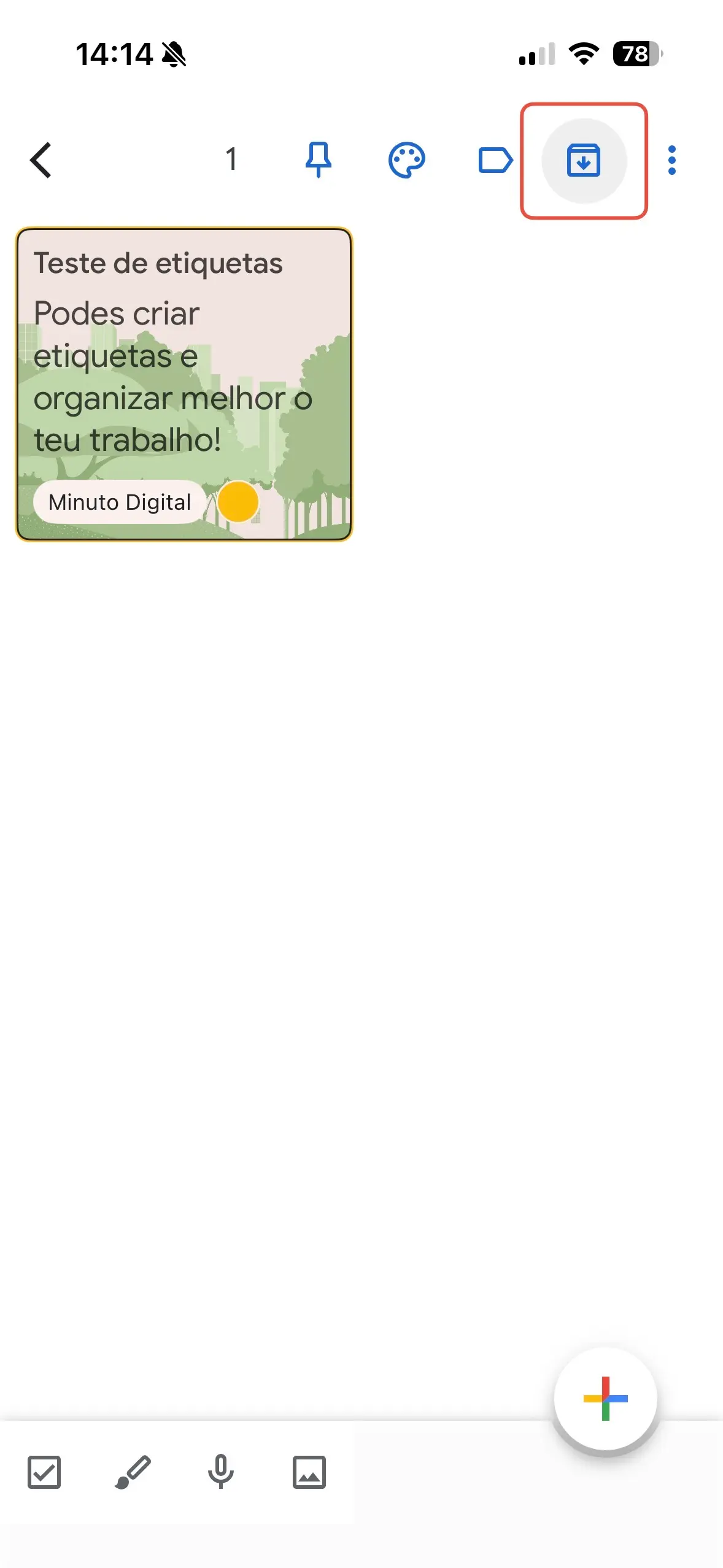 Google Keep arquivo 2