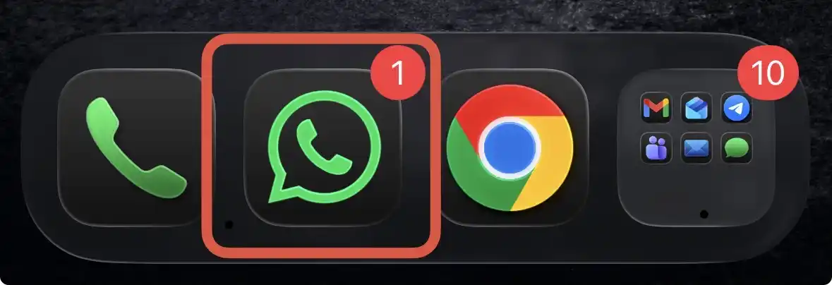 Barra com icon whatsapp