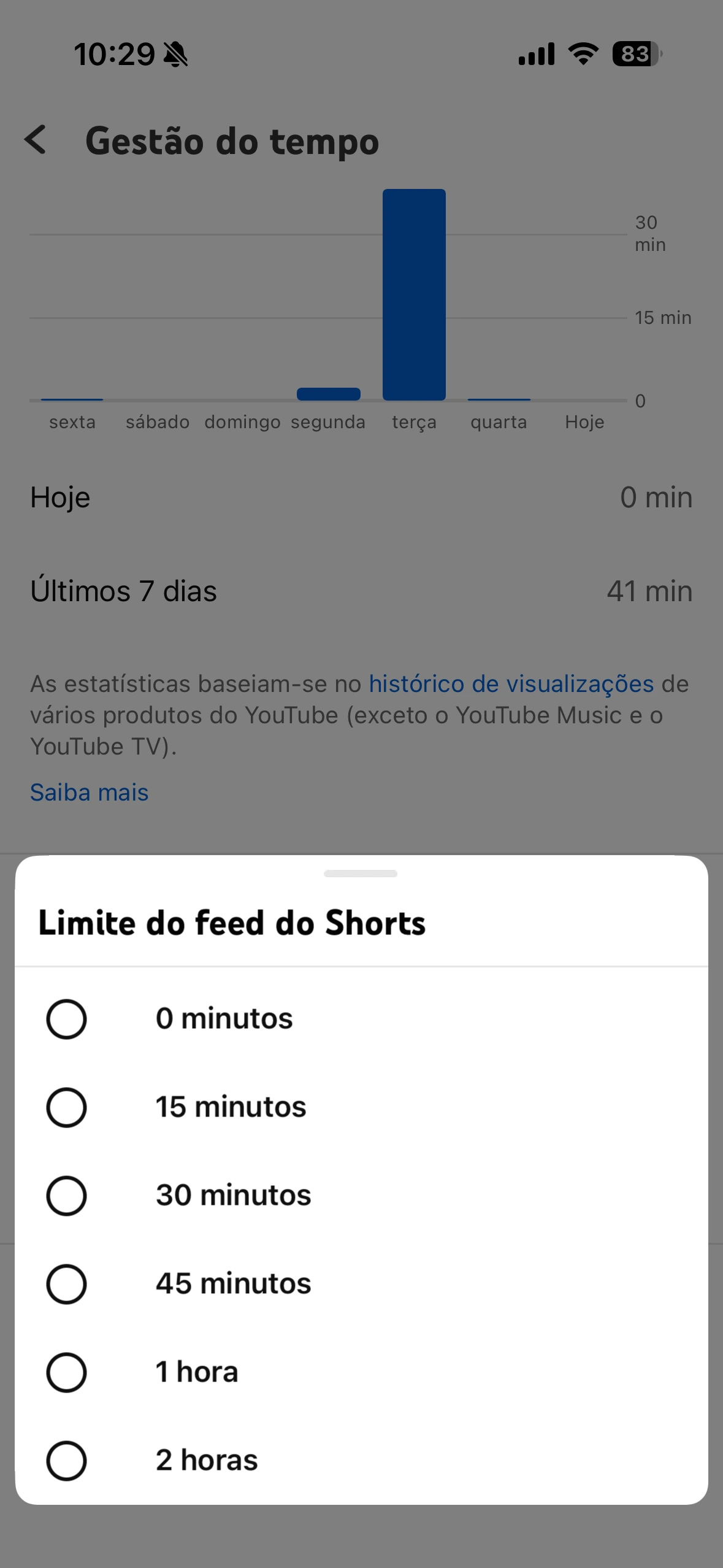 Youtube Shorts Configurações
