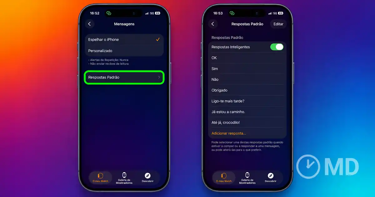 truques do apple watch smart replies respostas rápidas