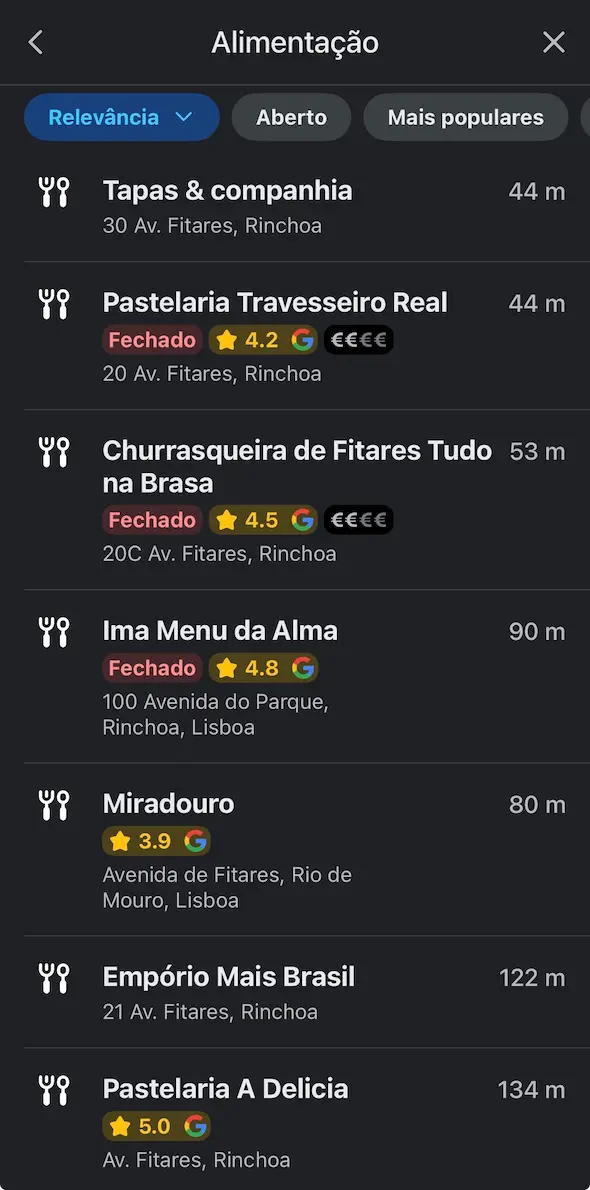 Waze interface minimalista